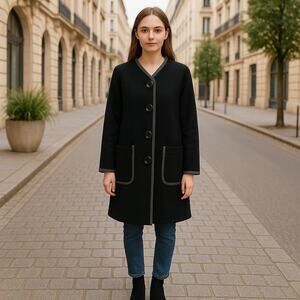 Tulip Black Women's Size XS Black 4 Button Down Quiet Luxury Parisian Minimalist